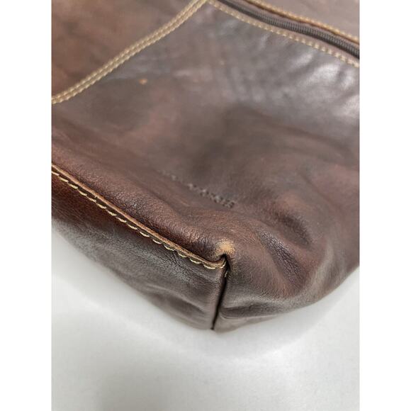 Jack Georges Buffalo Leather Large Med Adjustable Crossbody Bag Purse Brown Soft - Picture 12 of 14